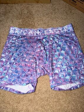 American Eagle Geometric Print Boxer Briefs - Purple Blue Pink